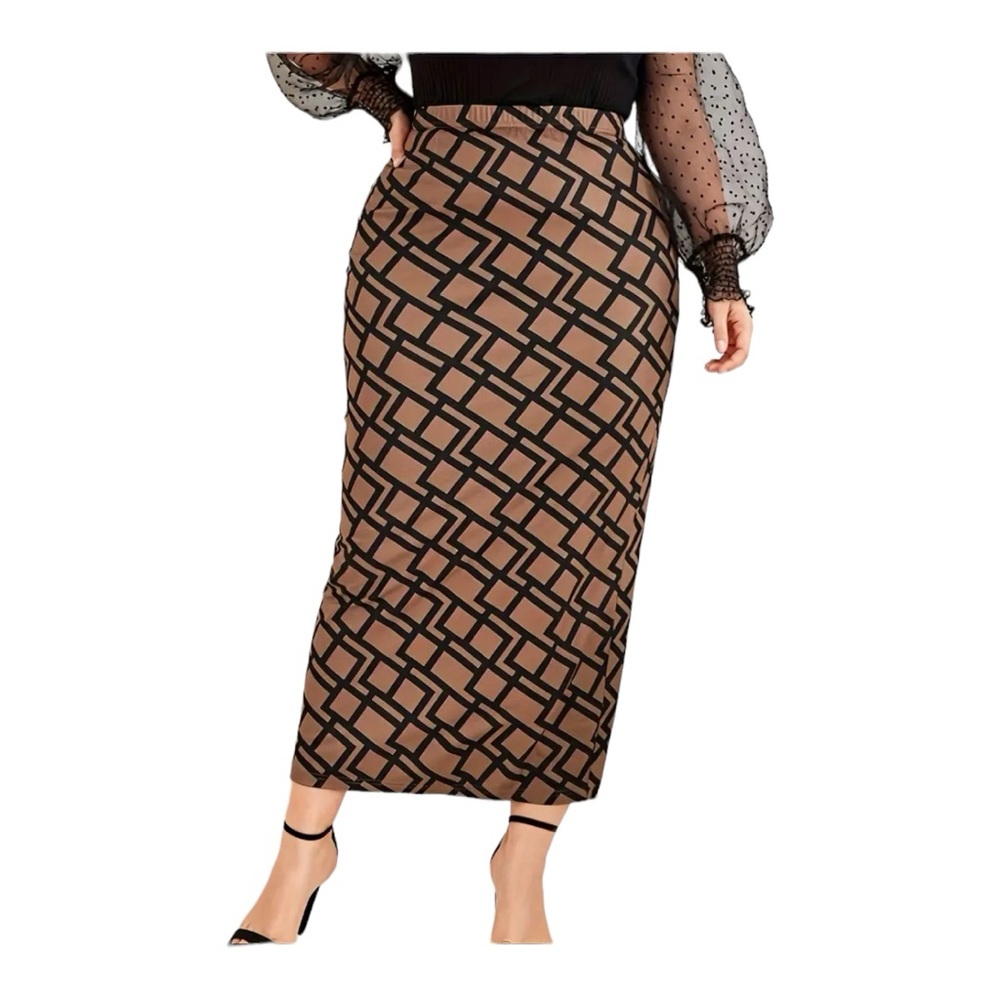 Boutique Women’s Size 4X (20) Geometric Print Skirt - Picture 2 of 13